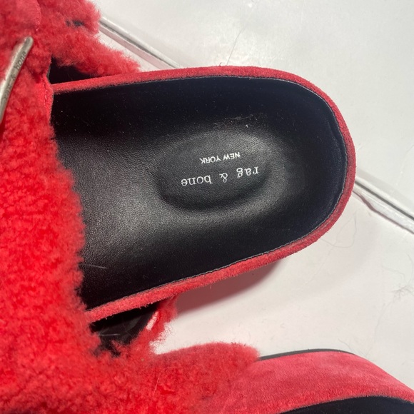 Rag & Bone Coral Shearing Chunky Platform Evin Slip On Woman’s Buckle Sandals 11 - Picture 8 of 16